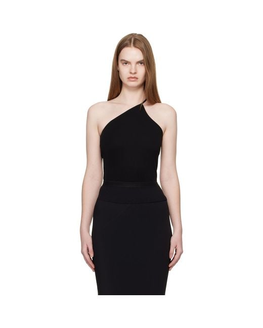 Rick Owens Black Temple One Shoulder Top