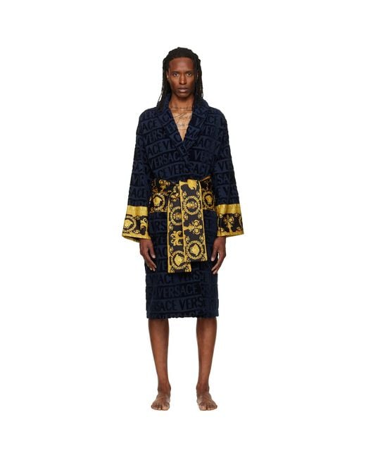 Versace Black 'I Heart Baroque' Bathrobe for men