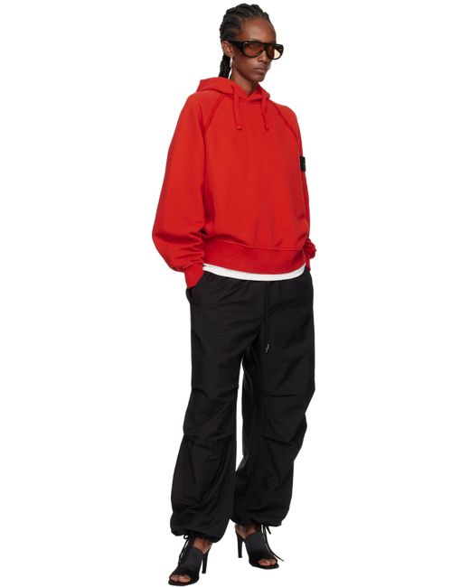 Stone Island レッド 6100023 Brushed Organic Cotton Fleece フーディ Red