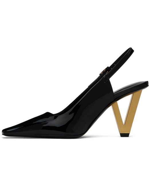 Versace ブラック V2025 85Mm パテント スリングバックヒール Black