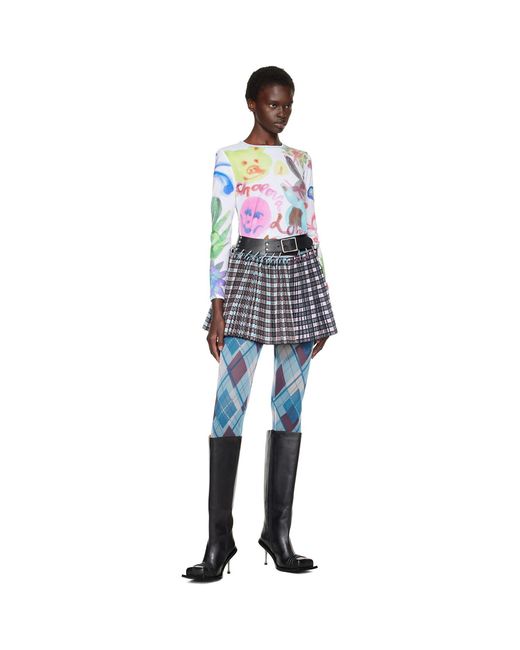 Chopova Lowena Blue Splat Wet Fitted Jersey T-Shirt