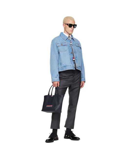 Thom Browne Blue Selvedge Backstrap Utility Denim Jacket for men