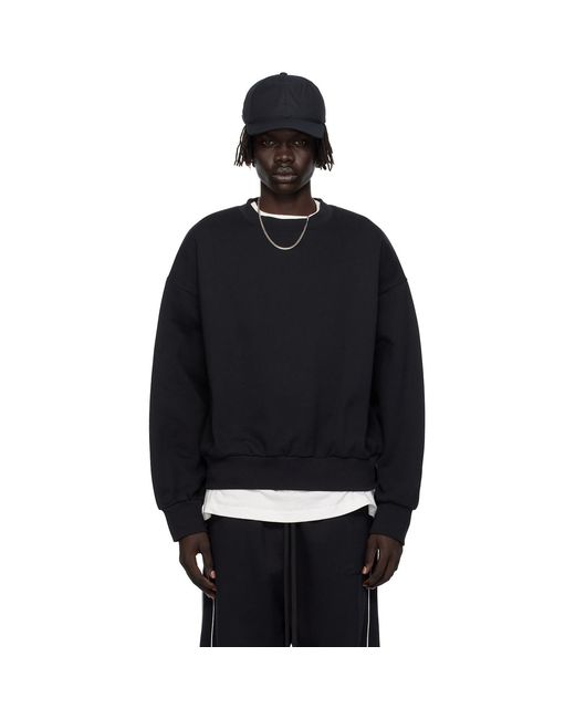 Fear Of God Black Classic Fit Fleece Crewneck Sweatshirt for men