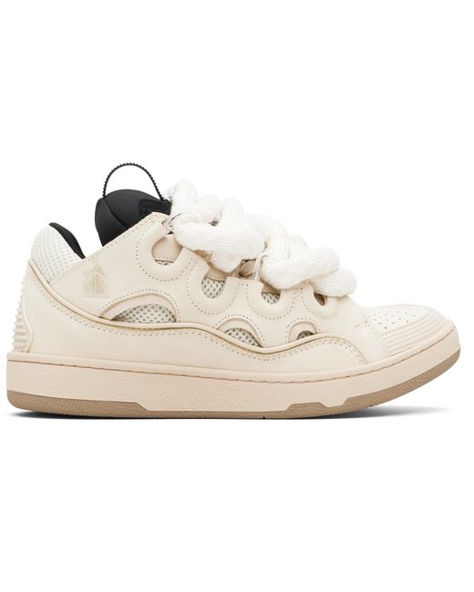 Lanvin Black Curb Leather With Snake Laces Sneakers