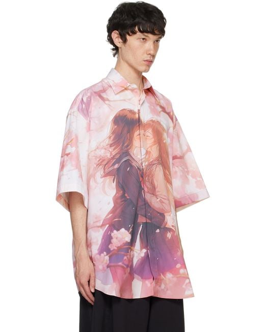 Vetements Anime Short Sleeve Shirt in Pink for Men | Lyst
