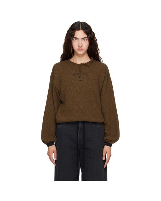 MM6 by Maison Margiela Brown Khaki Knit Sweater
