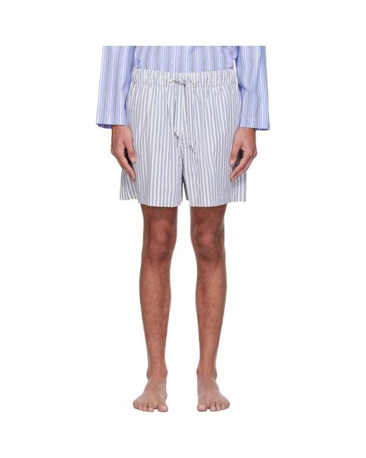 Tekla White Poplin Pyjama Shorts for men
