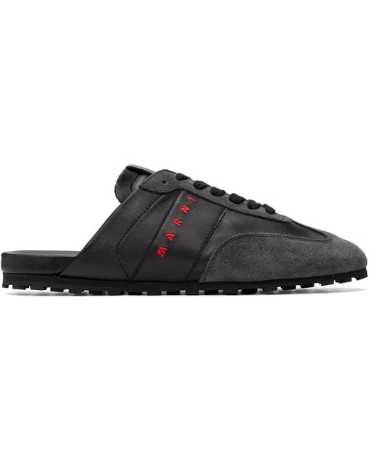 Marni Black Softy Soccer Slip-On Sneakers for men
