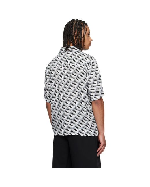 HUGO Black Oversized-Fit Statement Print Shirt for men