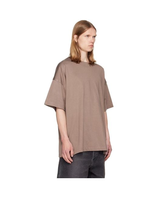 Fear Of God Brown Tan Cotton Rayon T-Shirt for men