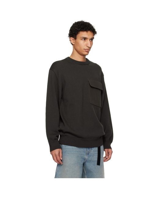 Courreges Black Utility Wool Sweater for men