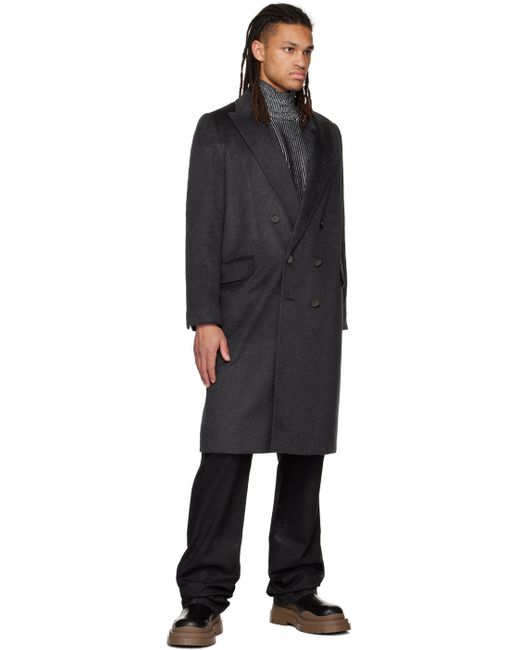 Max Mara Black Gray Toronto Coat for men