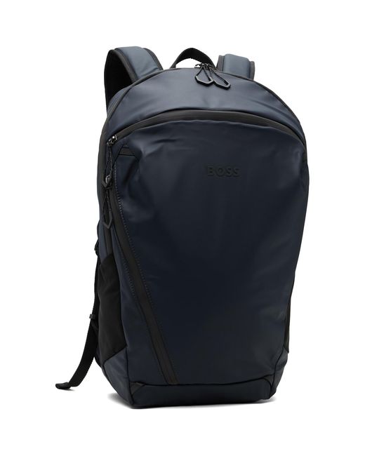 Boss Blue Reflective Detail Backpack for men