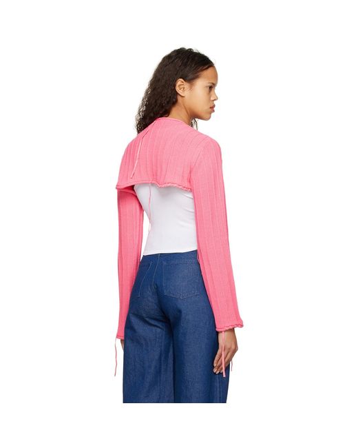 OPEN YY Pink Drawstring Cardigan