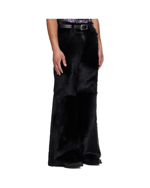Lu'u Dan Black 'Year Of The Horse' Pony Phat Xl Leather Trousers for men