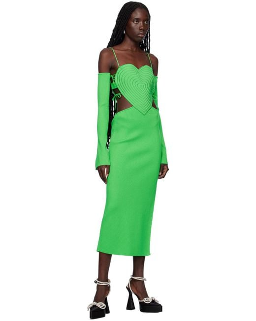 Mach & Mach Green Heart Midi Dress