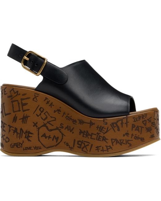 Chloé ブラック Maxime ウェッジサンダル Black