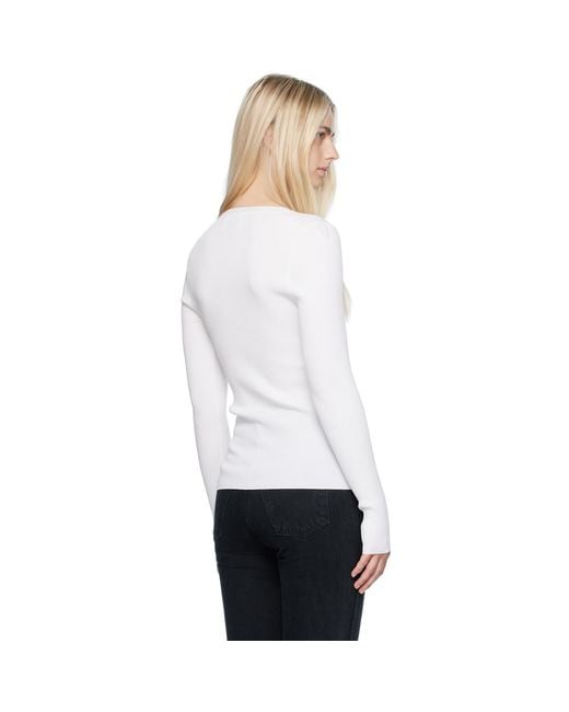 Moschino White Crewneck Sweater