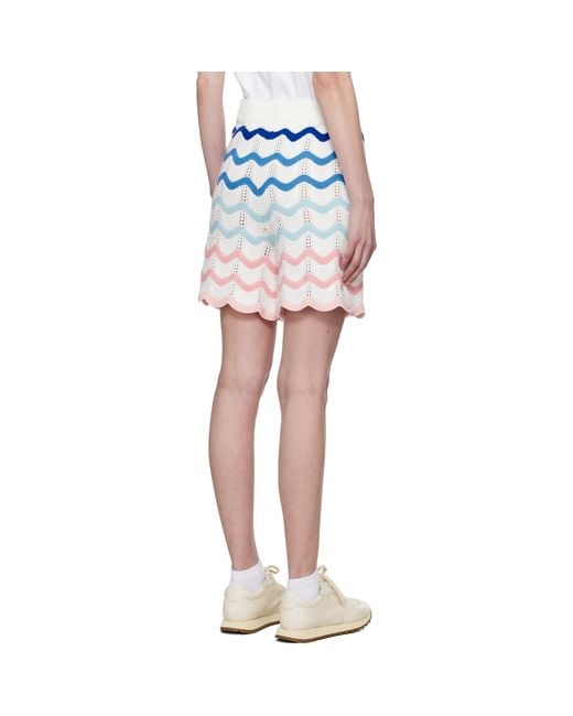 Casablanca Multicolor Gradient Wave Crochet Shorts