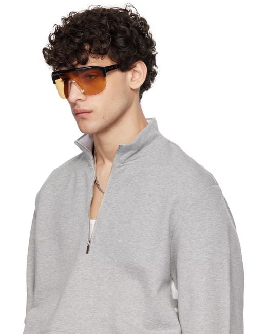 Gucci Black Shield Sunglasses for men