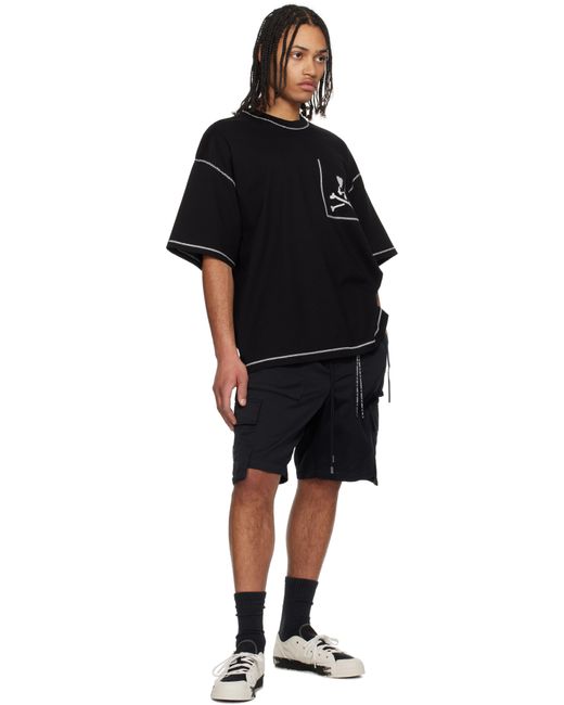 メンズ Mastermind Japan ブラック クロスステッチ ボクシー Tシャツ Black