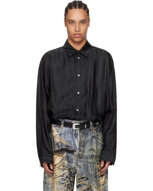 メンズ Acne ブラック ボタンアップシャツ Black