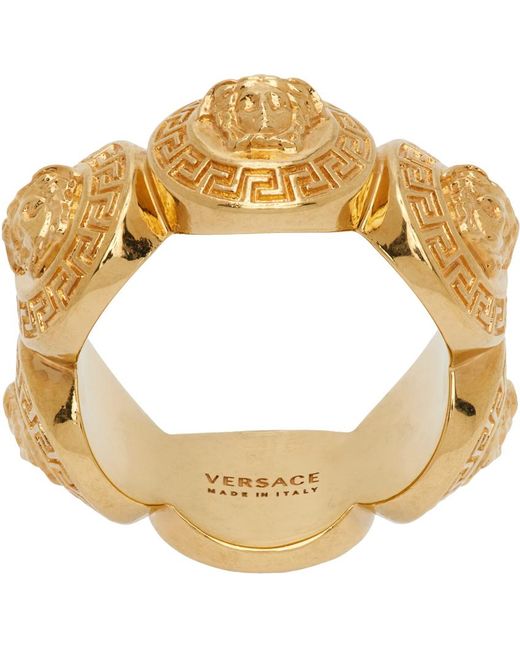 Versace Metallic Gold Medusa Ring