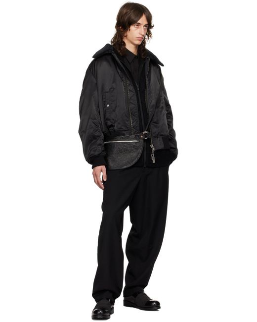 Yohji Yamamoto Black I-Ny Flight Bomber Jacket for men