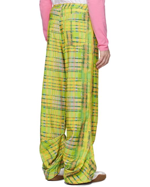 Collina Strada Green Plaid Dante Trousers for men