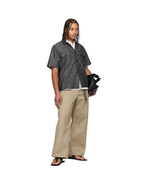 Sacai Black Light Weight Denim Shirt for men