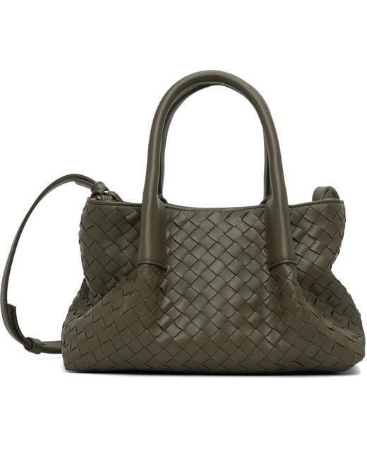 Bottega Veneta Black Khaki Small Pinacoteca Bag