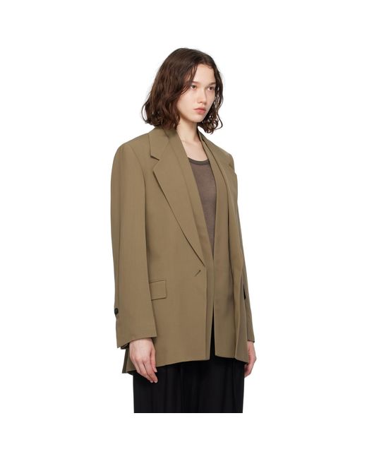 Ferragamo Multicolor Khaki Single Breasted Blazer