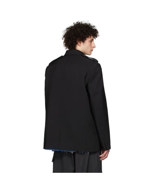 we11done Black Regular Collar Jacket for men