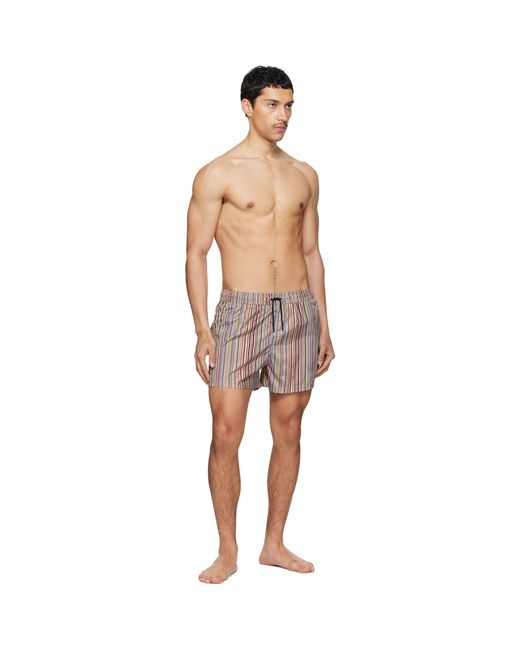 Paul Smith Multicolor 'Signature Stripe' Swim Shorts for men