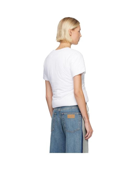 MM6 by Maison Margiela White Padded T-Shirt