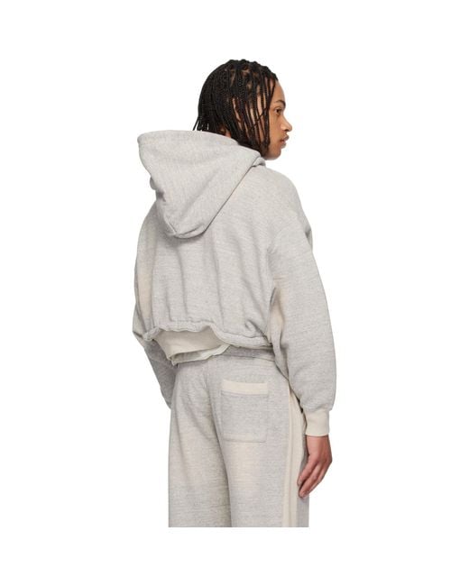 R13 Natural Cinched Hem Popover Hoodie for men