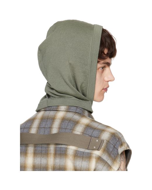 Rick Owens Green Hollywood Cashmere Hood for men