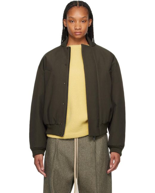 Fear Of God Black Stand Collar Bomber Jacket