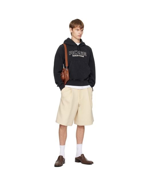 Martine Rose Black Shrunken Hoodie for men