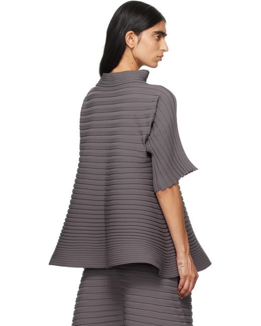 Pleats Please Issey Miyake Purple Bounce Knit Turtleneck