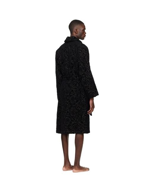 Versace Black Barocco Bathrobe for men