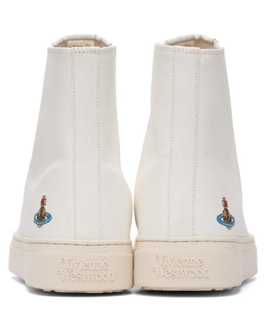 Vivienne Westwood White High Top Plimsoll Sneakers for men