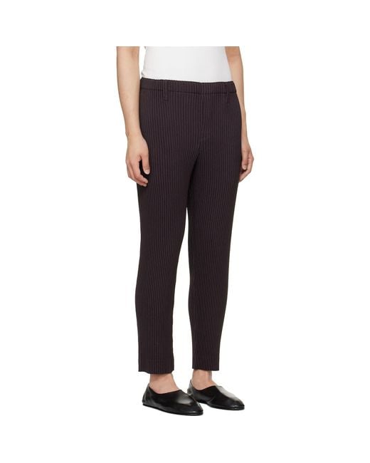 Homme Plissé Issey Miyake Blue Linen Like Trousers for men