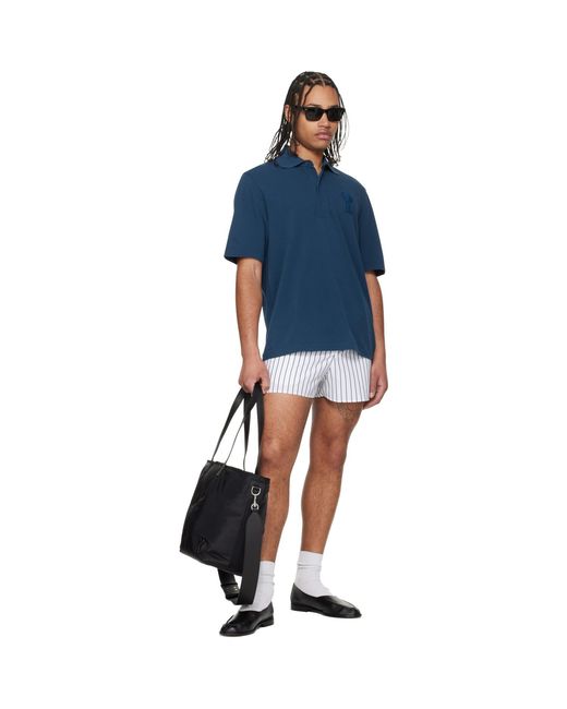 AMI White Cotton Elasticated Shorts for men