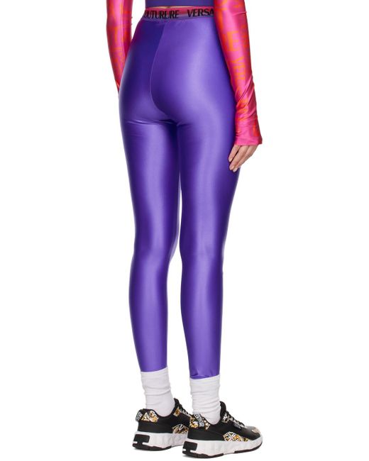 Versace Purple Shiny leggings