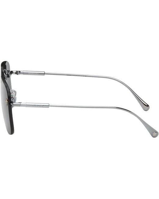 Versace Gray Gunmetal Medusa Pilot Sunglasses for men