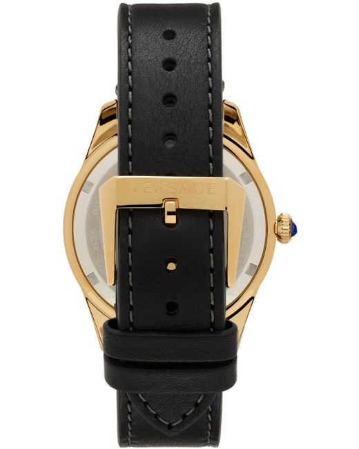 Versace Black & Gold Greca Time Watch for men