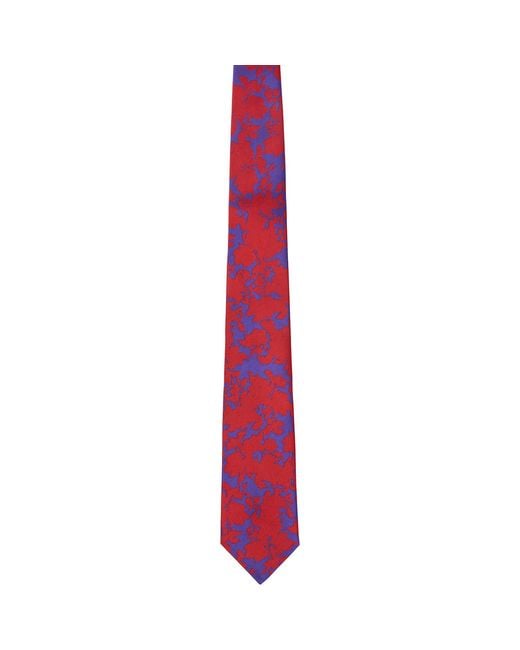 Dries Van Noten Black Printed Silk Tie for men