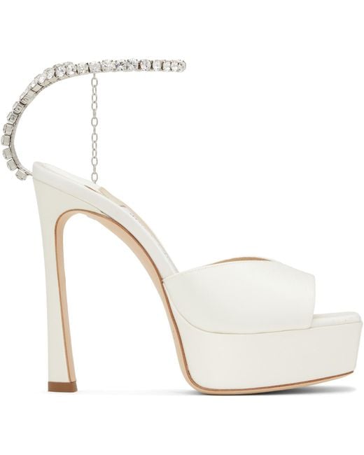 Jimmy Choo White Ssense Exclusive Off- Saeda 125 Heeled Sandals