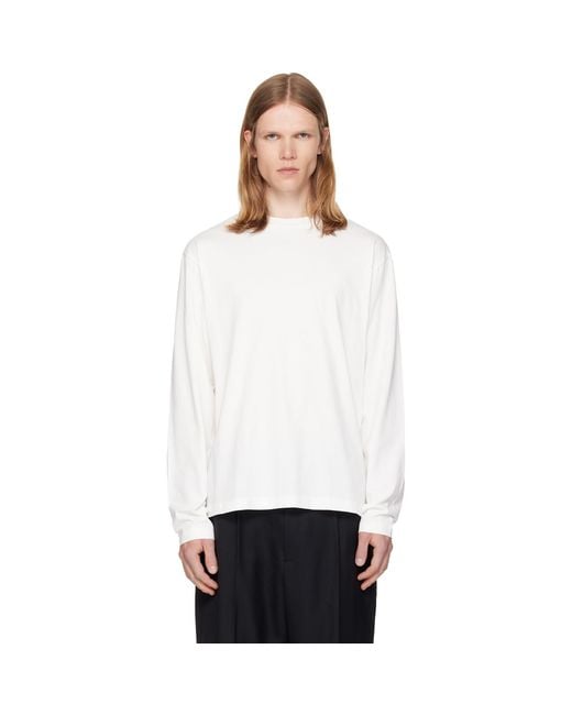 Jil Sander White Three-Pack Long-Sleeved T-Shirts for men